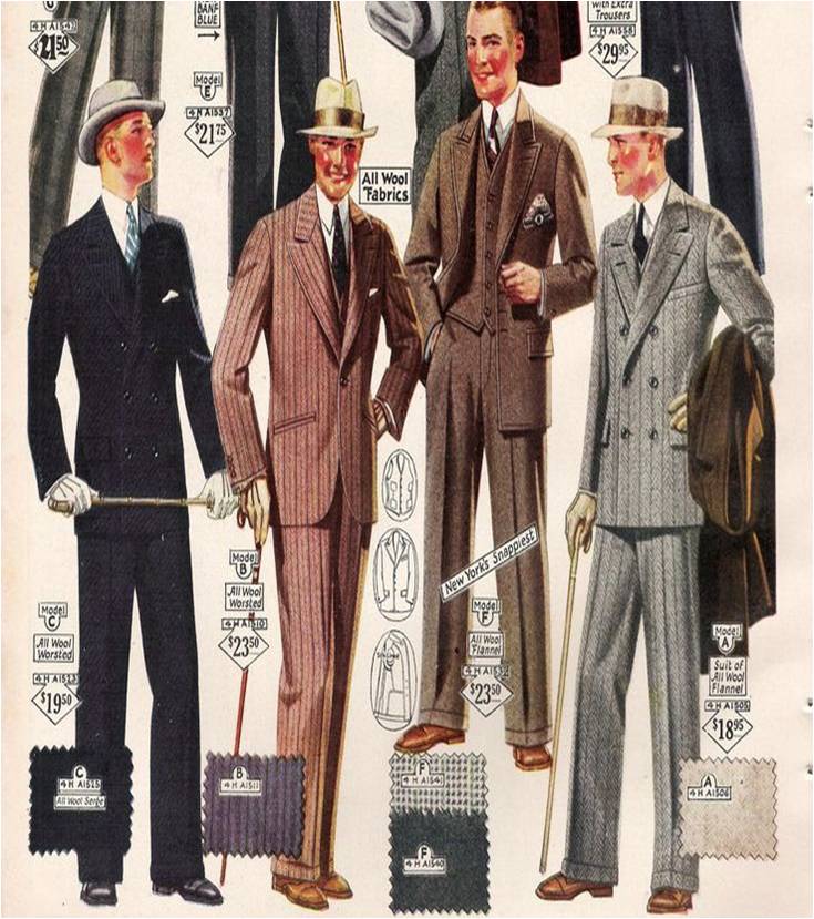 Ilustração da moda masculina dos anos 50 @ Divulgação