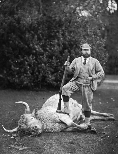 Rei Eduardo VII em uma caçada, utilizando o tecido 'príncipe de galês' @ Divulgação